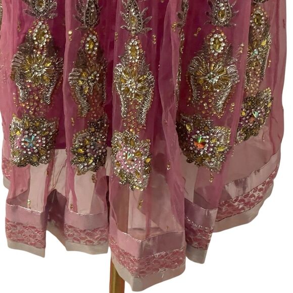 Pakistani Indian Party Dress Purple Size 44 Handmade - Picture 16 of 16